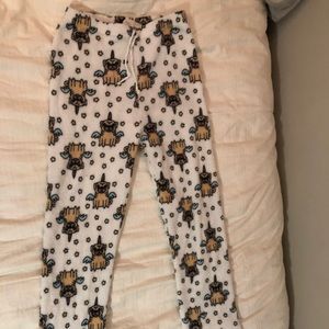 Pug Unicorn fleece pj pants, kids XL